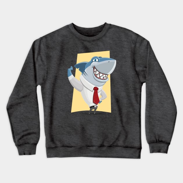 Well Dressed Shark Crewneck Sweatshirt by PatrioTEEism